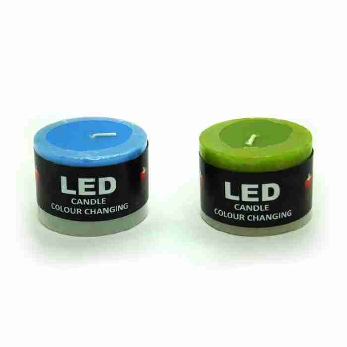 Свеча с led-подсветкой широкая, цв. оранжевый