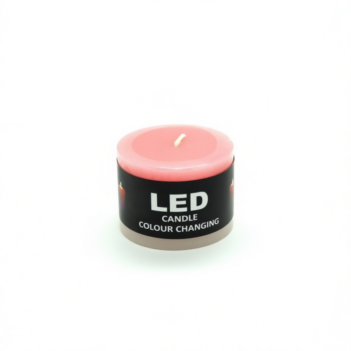 Свеча с led-подсветкой широкая, цв. оранжевый