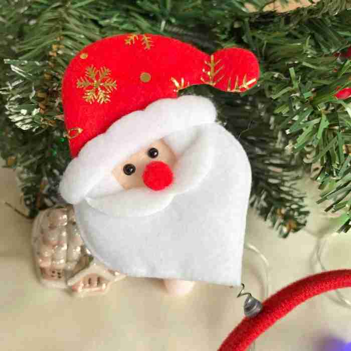 Ободок "Новогодний" с игрушками из фетра на пружинках, снеговик