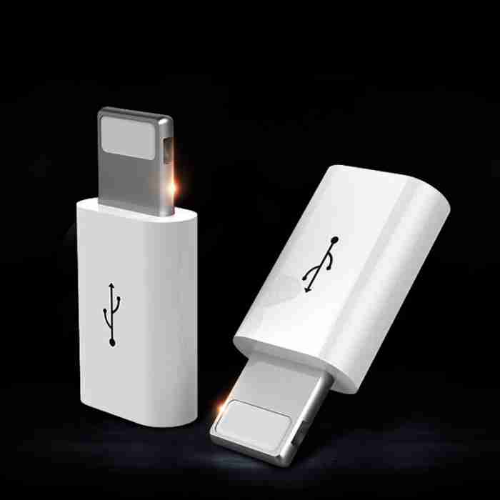 Переходник с Android на Apple - MicroUSB/Lightning адаптер для iPhone и iPad, 2 шт., белый
