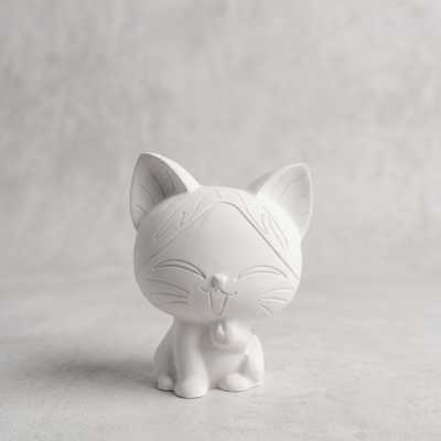 Фигурка Кот , гипс, высота 7,5 см, белый