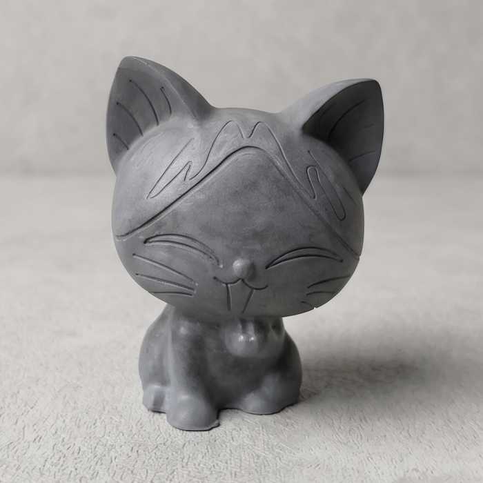 Фигурка Кот , гипс, высота 7,5 см, темно-серый